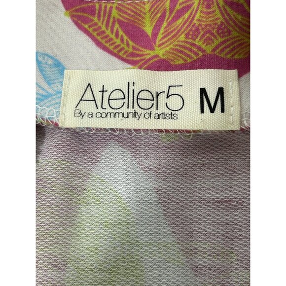 Colorful Atelier5 Women's Jacket Zip Up Jacket Size M Pink Yellow - Picture 4 of 7